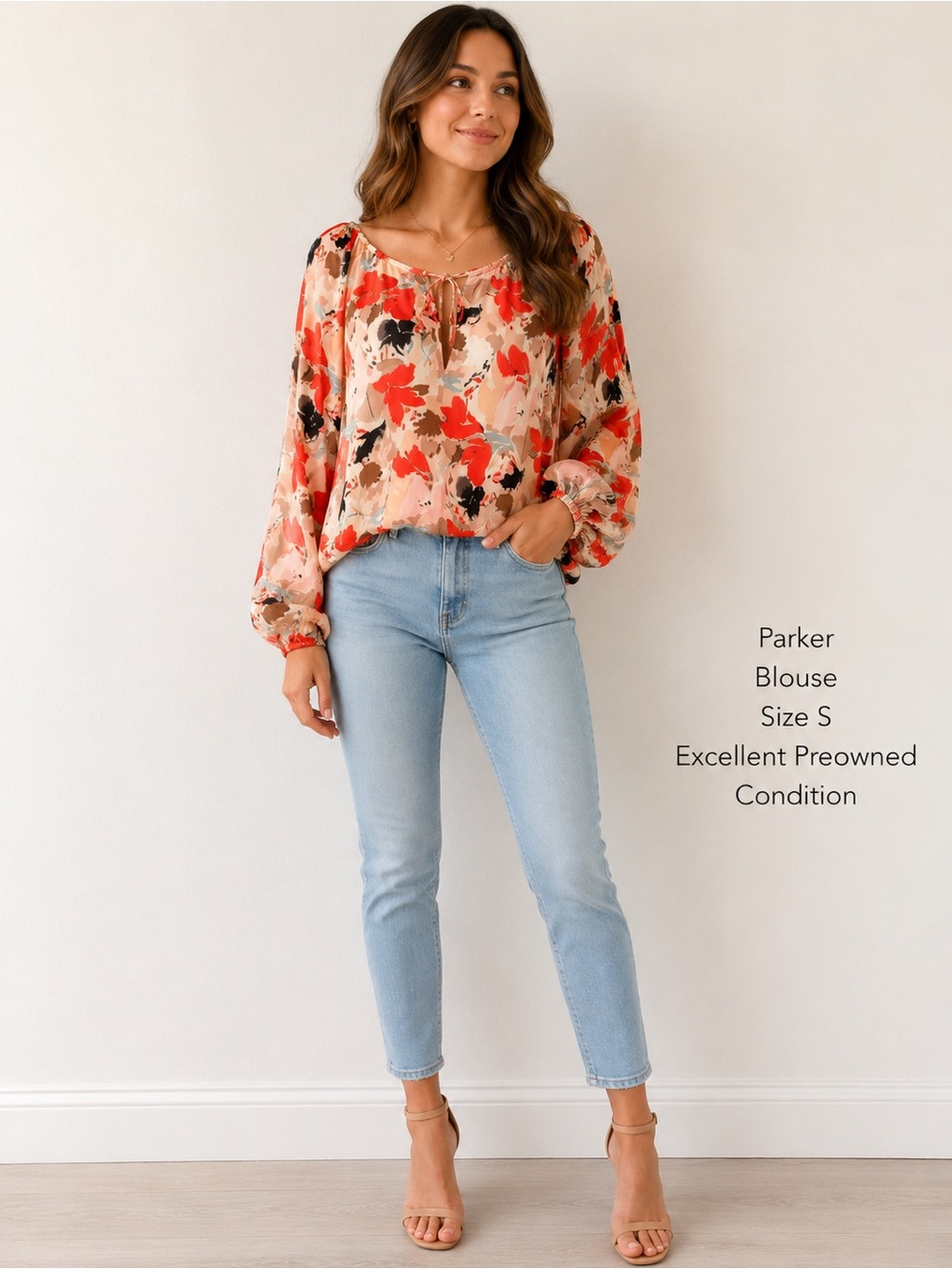 Parker floral print silk blouse